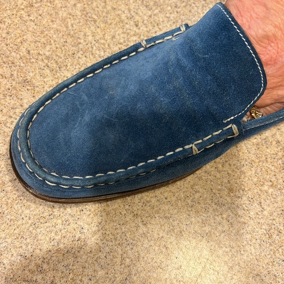 Prada Women’s Peacock Blue Suede Loafers - Picture 6 of 7